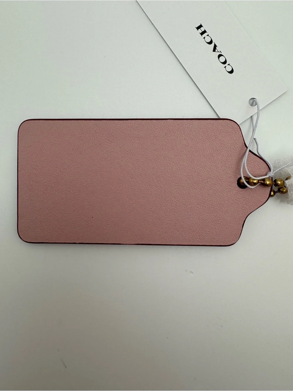 NWT Coach CBA17 Large Leather Hangtag Bag Charm Aurora Pink Hang Tag - Picture 4 of 14